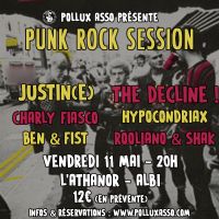Punk Rock Session : Justin(e) +The Decline + Charly Fiasco + The Hypocondriax + Ben & Fist + Rooliano & Shak. Le vendredi 11 mai 2018 à Albi. Tarn.  20H00
